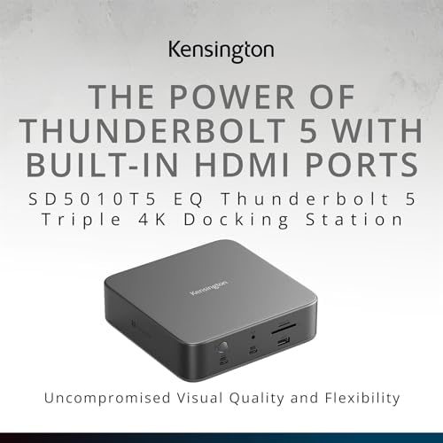 Kensington SD5010T5 Thunderbolt 5 Docking Station with 140W PD, Up to Three 4K 60Hz Displays, 13 Ports, 2 x HDMI, 2 x TB5, SD & Micro SD 4.0 Slots, 2.5Gbps Ethernet (K35231NA) - Image 2