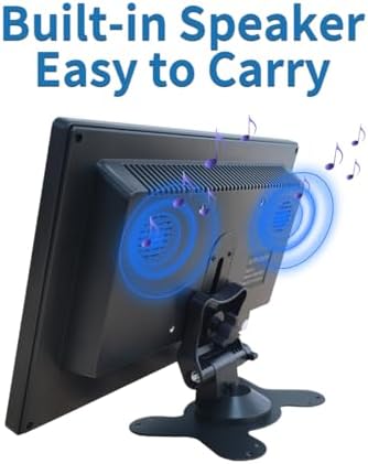 10.1 inch LCD Security Monitor & Displays, 1024 * 600 Resolution,BNC/AV Input, Built-in Dual Speakers Portable Monitor, Suitable for TV CCTV DVD CCD - Image 5