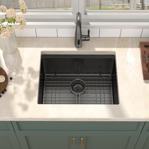 Mocoloo 23x19 Inch Black Kitchen Sink Undermount Stainless Steel Single Bowl Kitchen Sinks Workstation All In One 23 In Bar Prep Small Handmade Sink - Image 2