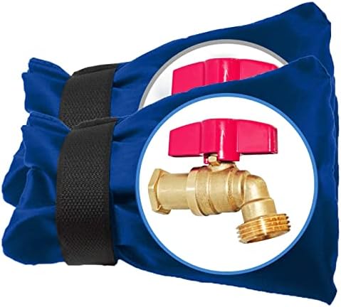 Outdoor Faucet Covers for Winter Freeze Protection, Upgraded Thicken 8.5" H x 6.1" W Outside Garden Faucet Socks for Winter Waterproof Reusable Hose Bibs Insulated Spigot Cover, 2 Pack Blue by POROLIR