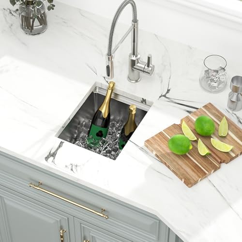 Kichae 12 Undermount Bar Sink Small Stainless Steel 16 Gauge Workstaion - Image 2