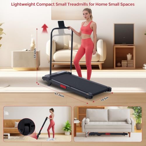 MCRG Walking Pad with Incline, Portable Treadmill with Handle Bar for Home, 3.0HP Electric Home Walking pad Treadmill, 0.6-7.6MPH Mini Under Desk Treadmills for Exercising with Handles Incline, 350LB - Image 6