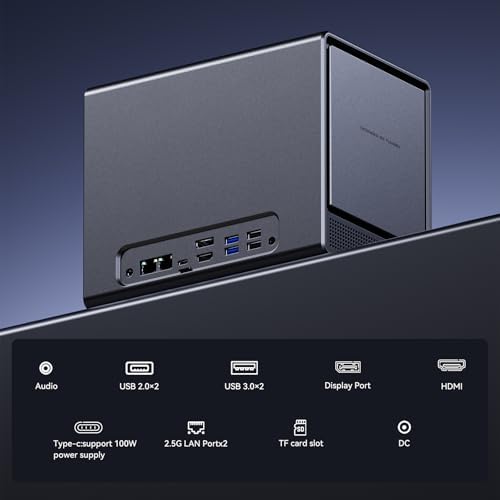 AOOSTAR WTR PRO AMD Ryzen 7 5825u 4 Bay NAS Mini PC, 64GB RAM 1TB SSD, 4K HDMI, 2 * M.2 NVMe Slots, 2.5/3.5 SATAx4 Storage(Up to 4 * 22TB) - Image 4