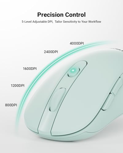 USB Wireless Mouse for Laptop PC Mac, 2.4GHz Cordless Mouse-Mint Green - Image 3