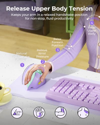 seenda MOU-302 Wireless Bluetooth Ergonomic Vertical Mouse with Volume Knob - Image 3