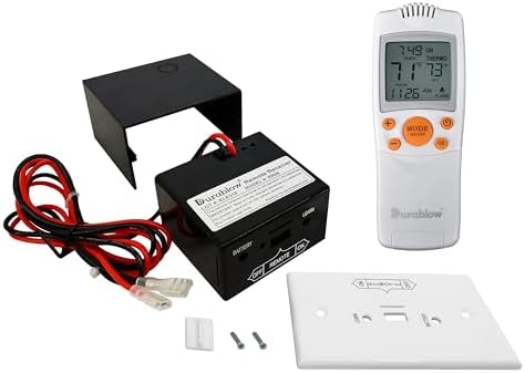 Durablow TS1003 On/Off Gas Fireplace Remote Control Kit + Thermostat + Timer with LCD Screen for Modulating Variable Flame Servo Motor Gas Valves, Replaces Wall Switch | Thermostat Control Module by Durablow