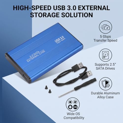 POCREATION 1Tb External Hard Drive External Hard Drive 2.5In Usb3.0 to Enclosure, Portable Exrnal Hard Dries 1Tb 2Tb, 1T Hard Drie Exrnal - Image 5