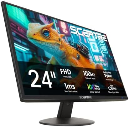New! Sceptre 24-inch Prime Monitor 100Hz 100% sRGB HDMI x2 VGA Build-in Speakers Machine Black 2026 (E248W-19203R Series) - Image 2