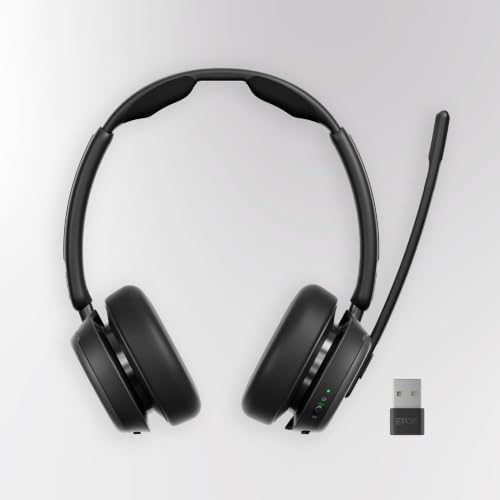EPOS Impact 1000 MS UC ANC Wireless Headset with USB-C + USB-A Wireless Adapter for PC & Mac – Bluetooth On-Ear Headphones with Adaptive ANC & AI Noise-Canceling Microphone by EPOS