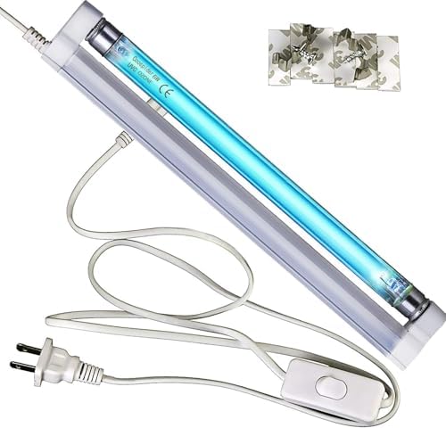 COOSPIDER 6W U/V/C Light Lamp, 253.7nm Sanitizer Lamp with 5ft ON/Off Switch Cord and Plug, 110V Ozone Bulb for Shoes Closet Cabinet Bathroom, Ideal Gift by Coospider