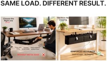 No Drill Under Desk Cable Management Tray 28"– Reinforced Steel Base - Image 3