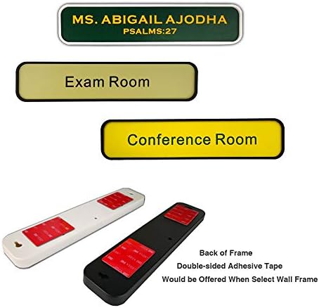 2"x10" Custom Engraved NamePlate with Wall or Desk Plastic Frame Holder - Image 4