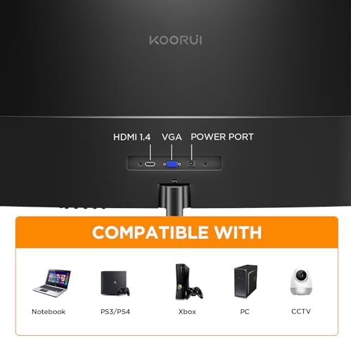 KOORUI 24 inch Curved Computer Monitor, FHD 100Hz VA 1500R PC Screen - Image 5