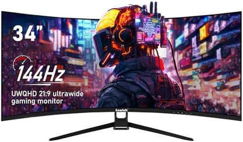 Gawfolk 34 Inch Ultrawide Curved 144Hz Gaming Monitor,UWQHD PC Screen - Image 2