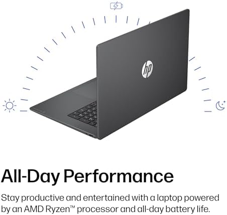 HP OmniBook 3 17.3 inch Laptop PC, FHD Display, AMD Ryzen 3 30, 8 GB RAM, 512 GB SSD, AMD Radeon 610M Graphics, Windows 11 Home, Mica Silver, 17-dp0199nr - Image 4