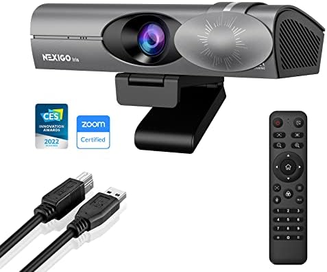 NexiGo Iris, 4K AI Webcam with 1/1.8" Sony_Sensor, Onboard Flash Memory, HDR, PiP, DSLR-Style Control, Auto Framing/Tracking with Flexible FOV, Noise-Canceling Mics, for Zoom/Teams/OBS and More by NexiGo