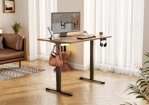 YDN 35 x 20 Inch Rustic Brown Electric Standing Desk - Image 2