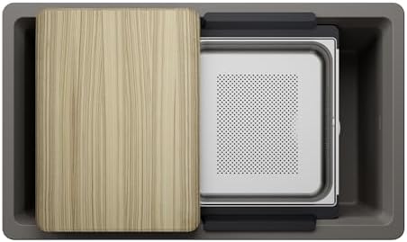 BLANCO Inteos SILGRANIT 33" Single Bowl Workstation Kitchen Sink Gray - Image 2