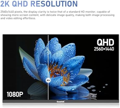 Gawfolk 27 inch IPS 2K QHD Computer Monitor 75Hz Gaming PC Screen - Image 2