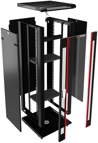 Sysracks 15U Wall Rack Mount Server 18" Deep Network Cabinet, Server Rack with Fan, Removable Side Panels, Locking Glass Door 19" Computer Cabinet Enclosure Network Rack Case 15.450 - Image 6