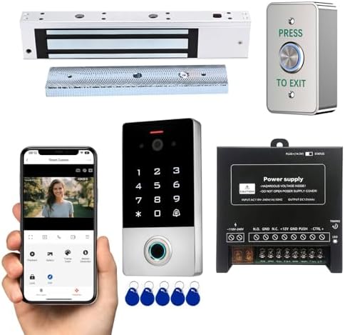 Video Intercom Door Access Control System, 600lbs Magnetic Lock, Tuya WiFi by YUANWIN
