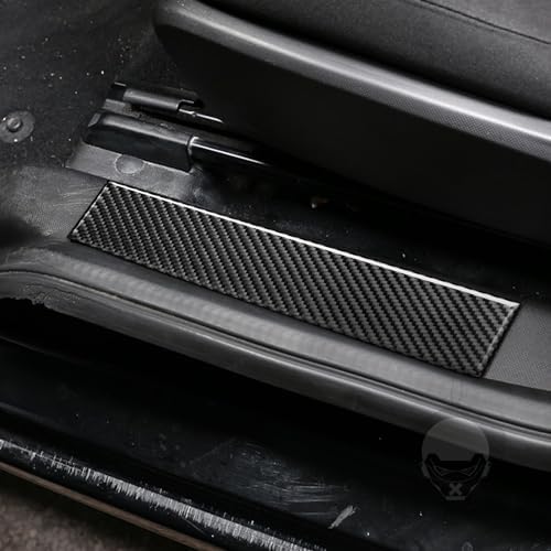 Car Inside Door Pedal Panel(Near seat) Door Sill Plate Decoration Sticker Real 3K Black Carbon Fiber Trim Compatible with Benz Smart 2016 2017 2018 2019 2020 2021 Auto Interior Accessories - Image 2