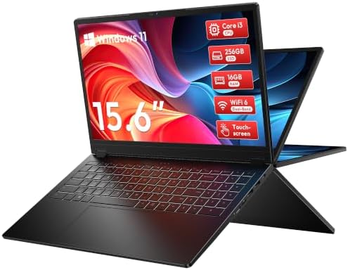 15.6" 2-in-1 Touchscreen Laptop with Windows 11, i3-10100Y, 16GB, 256GB SSD by Unknown