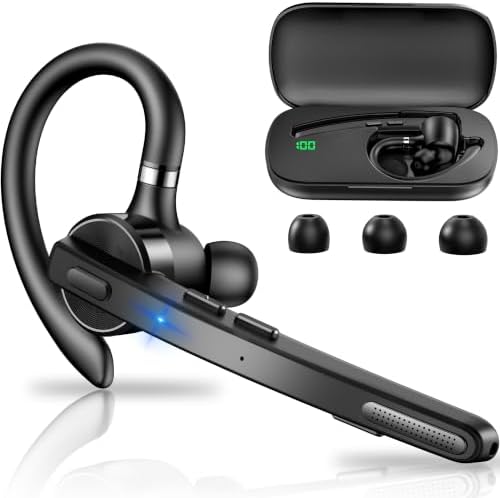 Bluetooth Headset 72H Work Single-Ear Wireless Earpiece for Cell Phone Call by NewBee