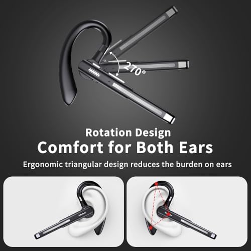 Hsility Bluetoth Earbuds with Mic for Office 270 Degree Rotatble Wireless Earbuds for Truck Driver - Image 4