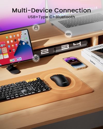 ProtoArc EM15 USB C Mouse, Bluetooth Wireless Mouse for MacBook, Black - Image 2