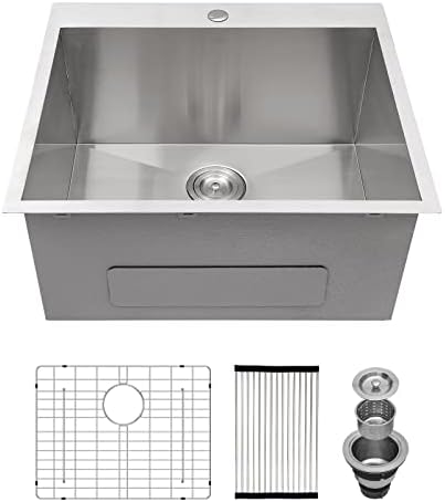 25 Inch Stainless Steel Drop In Laundry Utility Sink by Couoko