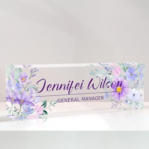Personalized Office Name Plate - Purple (B) by AZUFEMOS