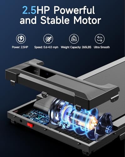 Walking Pad Treadmill for Home - Under Desk Treadmills Mini Portable Walking Running Machine Slim Compact Small Lightweight Motorized Electric Treadmill with Adjustable Speed Remote - Image 2