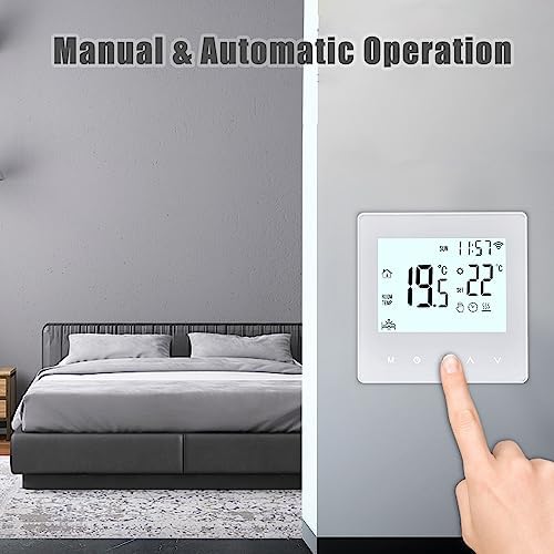 Aoresac Thermostat Smart Tuya WiFi Thermostat 16A Digital Programmable LCD Display Underfloor Heating Temperature Controller Digital Intelligent Wall Thermostat for Electric Heating - Image 4