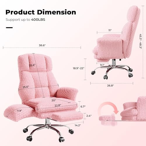 Big and Tall Office Chair, Flip Armrests for Pets & Cross Legged Sitting - Image 2