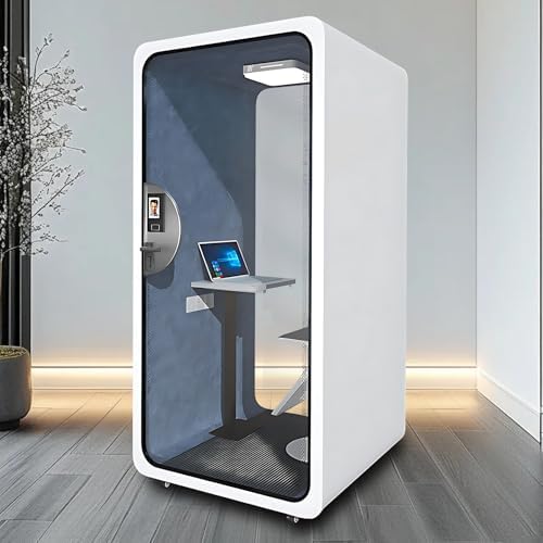 Outdoor Office Pod Booth with Audio Privacy - Portable Soundproof Boooth with White Exquisite Design,Sound Room with Light,Ventilation,Socket for Study,Singing Room,Telephone Booth (40.15") by X-Comfot