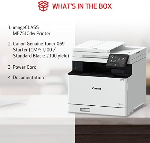 Canon imageCLASS MF751Cdw - Wireless Duplex Color Laser Printer, Multifunction with Copier, Scanner, Automatic Document Feeder, Mobile Ready, 3 Year Limited Warranty, 35 PPM, White - Image 6