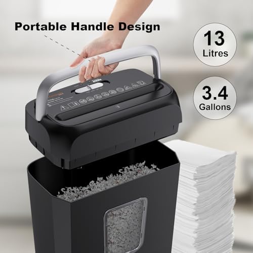 Bonsaii 6-Sheet Cross Cut Paper Shredder for Home, 3.4 Gal Bin - Image 6