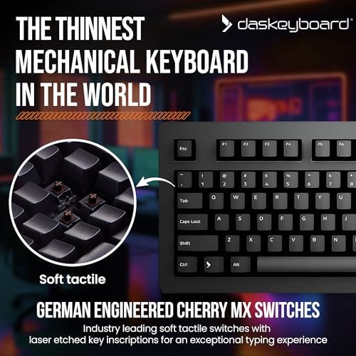 Das Keyboard 4 Professional Wired Mechanical Keyboard, Cherry MX Brown Mechanical Switches, 2-Port USB 3.0 Hub, Volume Knob, Aluminum Top (104 Keys, Black) - Image 2