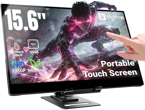 Ingnok Touchscreen Monitor for Laptop,Dual USB C,15.6Inch FHD 1080P by Ingnok