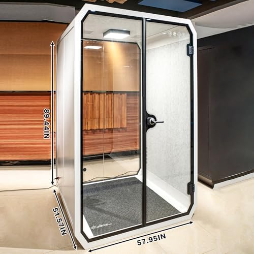 Office Pod Booth with Audio Privacy - Portable Sound Booth Includes Diamond Shaped Frame Design,Separate Room with Light,Fans, USB Port for Study,Telephone Booth(57.87IN) - Image 2