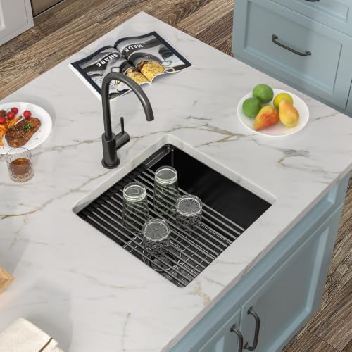 17"x17" Undermount Black Bar Prep Sink Workstation - Image 4