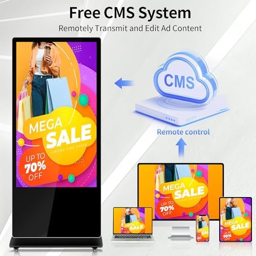 43 Inch Digital Signage, FHD 1080P Commercial Interactive Kiosk LCD Android Monitor Indoor Advertising Display with 500 Nits High Brightness, Android 14 (4+32GB), Non-Touch - Image 6