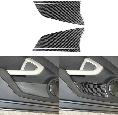 Real Black Carbon Fiber Car Door Panel Storage Slot Panel Anti-Scratch Cover Buffer Mat Trim Sticker Compatible with Benz Smart Fortwo 2011 2012 2013 2014 2015 Auto Interior Accessories 4pcs by PJFUS