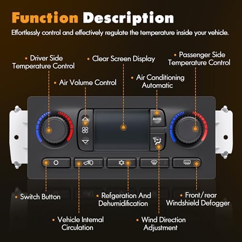 599-211XD Climate Control Module AC Heater HVAC Panel Compatible with 2003-2007 Chevy Silverado GMC Sierra 1500 2500 3500 Tahoe Suburban Avalanche Yukon XL Trailblazer Envoy Hummer H2 Buick Cadillac - Image 3