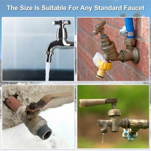 The Original Pipe Insulation Cover (5˚F) Winter Pipe Insulation (UV-Coated),Pump Cover, Sprinkler Irrigation Valve Cover, Backflow Preventer Freeze Protection (Faucet Covers (Cotton)) - 1 Pair - Image 6