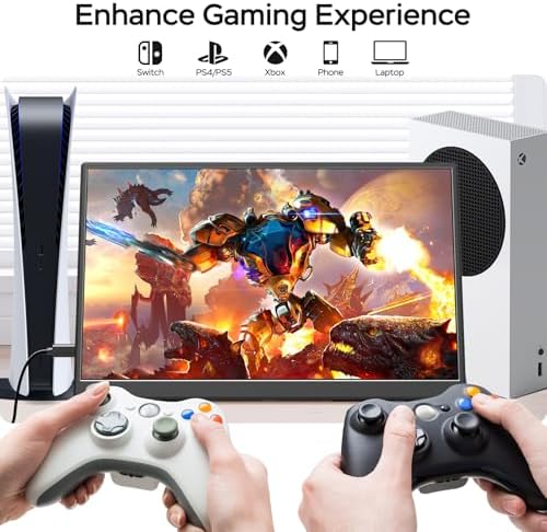 WGK 14 inch Portable Monitor 1200P FHD+ 100% sRGB Travel Display HDMI/USB-C Compatible with Laptops, Desktops, Phones, PS, Mac, Xbox, Switch, and Other Gaming Devices Includes Stand and Speakers VESA - Image 5