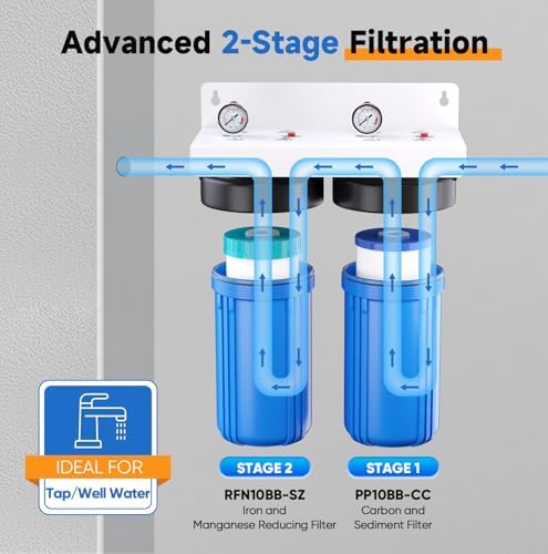 PUREPLUS 2-Stage Whole House Water Filter Reduces Chlorine, Iron, Manganese - Image 5