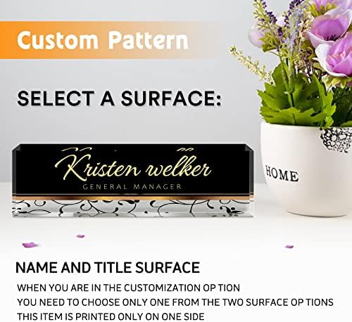 Desk Name Plate Personalized, Custom Name Plates for Desks, Personalized Acrylic Name Plate for Desk, Office Gifts for Coworkers, Boss, Teacher/Employee Appreciation Gifts (Black/Gold Stripe) - Image 5