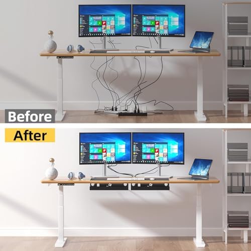 Yecaye 2 Pack Cable Management Under Desk, 31.5 in, Black - Image 6